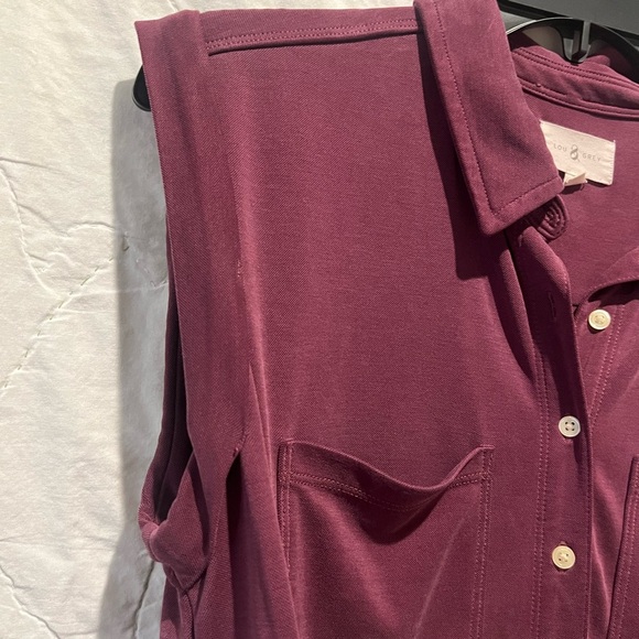 Lou & Grey Sandwashed Sleeveless Romper Purple Med - Picture 10 of 15